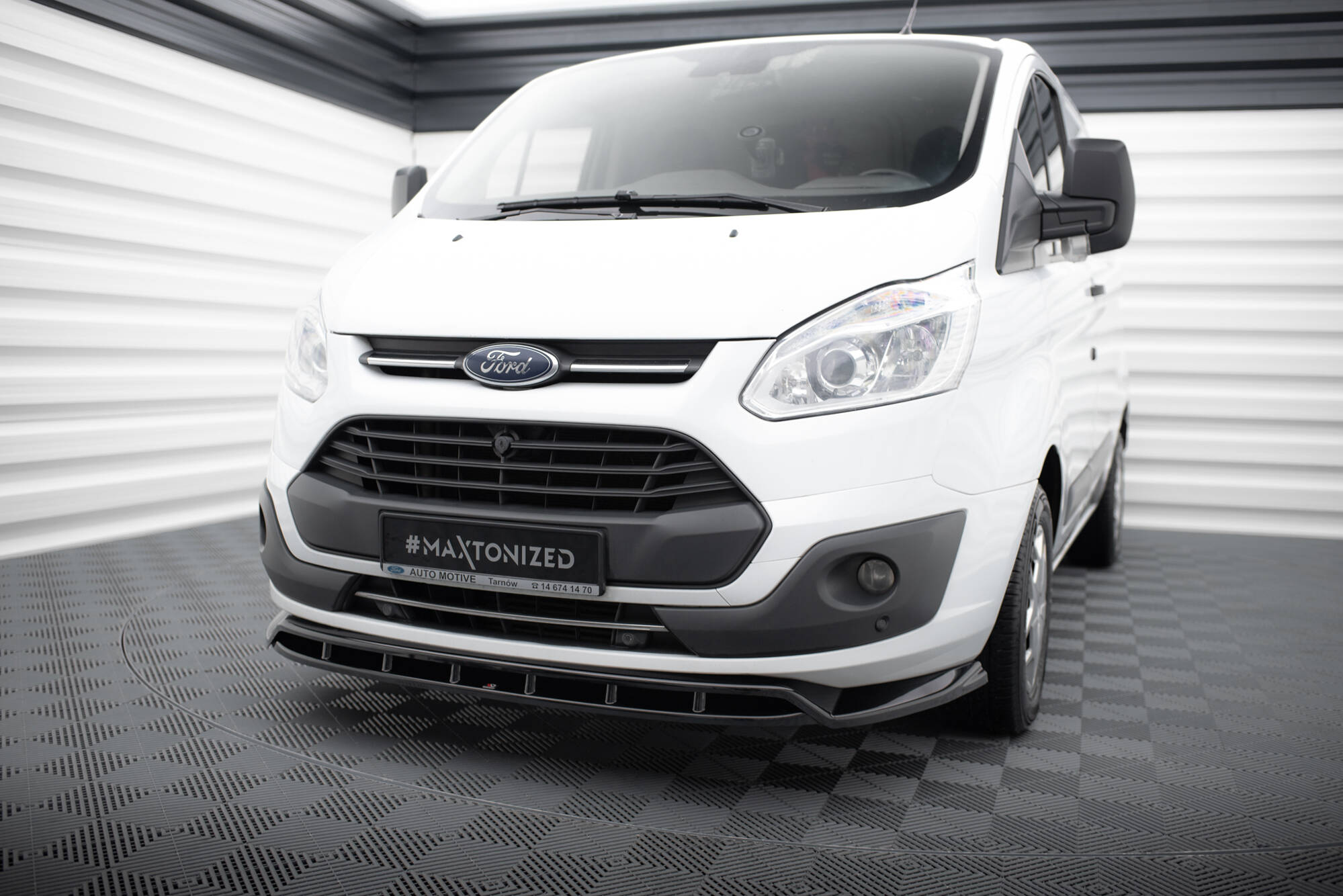 Сплиттер бампера переднего MAXTON Design для FORD Transit Custom I (12-17)  | Tuningmode.ru